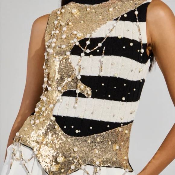 Gold and Black Sequin Top - Picture 11 of 11